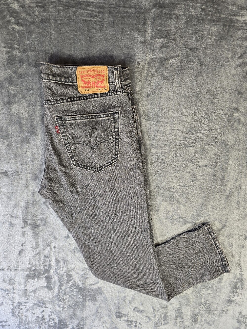 Levi's 511 Gray Denim Jeans Size 34x30 Charcoal